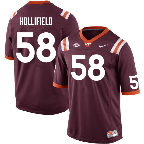 Men #58 Jack Hollifield Virginia Tech Hokies College Football Jerseys Sale-Maroon